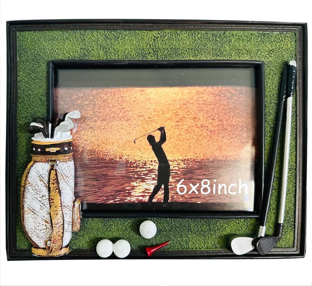 Golf Theme Picture Frame 3D Resin 10x8 Photo Frame Dad Gift Holds 6x8 pic